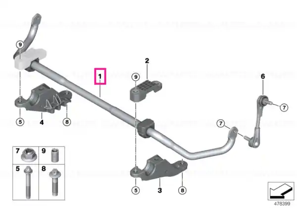 Stabilizer front with rubber mounting - BMW Cumpără online