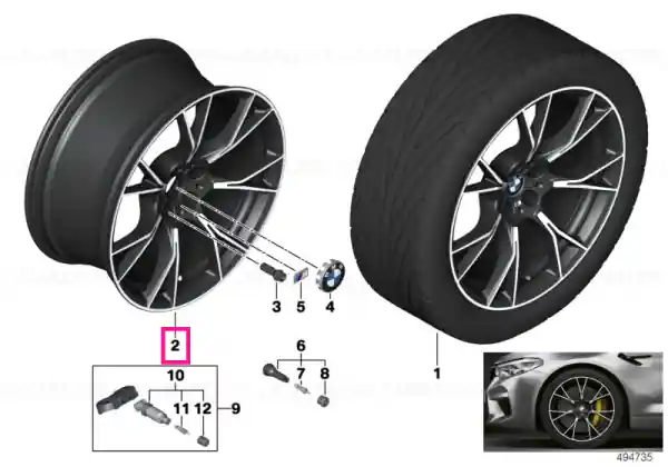 Disc wheel light alloy jet bl.sol.paint 9,5JX20 ET:28 - BMW Reducere de preț