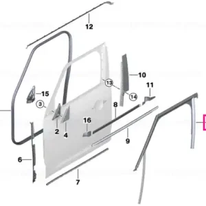 Cel mai vândut Window guide, right front door - BMW - Mini