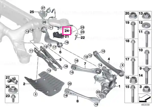 Holder, wheel speed sensor, right - BMW Preferatul clienților