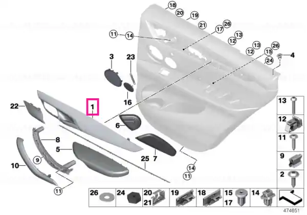 Ofertă Decorative strip, right ANTHRAZIT - BMW