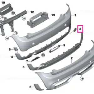 Flap, towing lug, primed, left - BMW - Mini Plată sigură