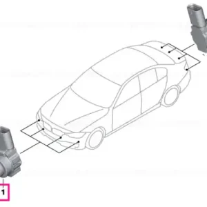 Ultrasonic sensor, Tanzanite Blue WX10/WC3Z - BMW Transport gratuit