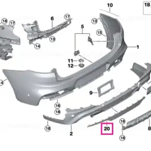 Ultima șansă Grille, bumper, rear left -M- - BMW