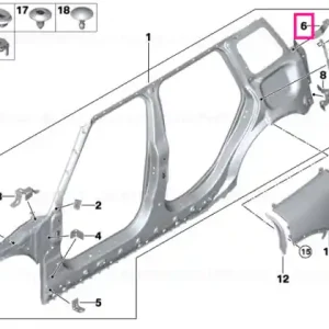 Reducere specială Suport panou sfert spate sus dreapta - BMW - Mini