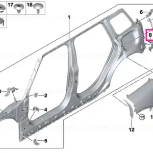 Retur gratuit Carcasă panou lateral, jos stânga - BMW - Mini