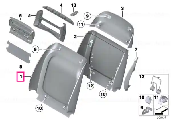 Rear section, basis ELFENBEINWEISS - BMW Preț redus