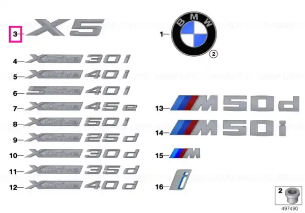 Lettering X5 - BMW Cumpără online