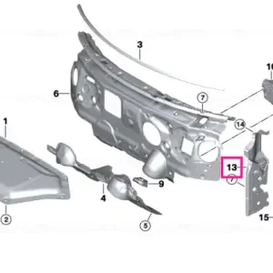 Sound insulation A-column, left LHD - BMW - Mini Chilipir