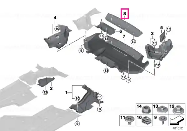 Underbody panelling, rear - BMW Comandă acum