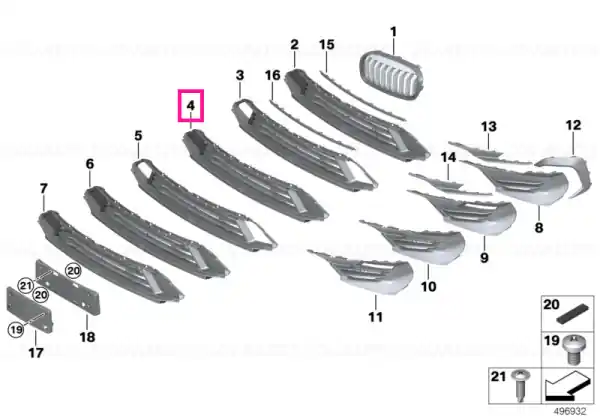 Grate centre closed LINES/PDC - BMW Discount
