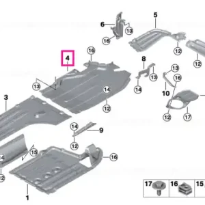 Undershield for tank, right - BMW Ofertă specială