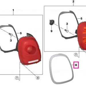 Chrome ring rear light Blackline right - BMW - Mini Cumpără online