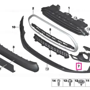 Grille, side, open, right JCW - BMW - Mini Disponibil imediat