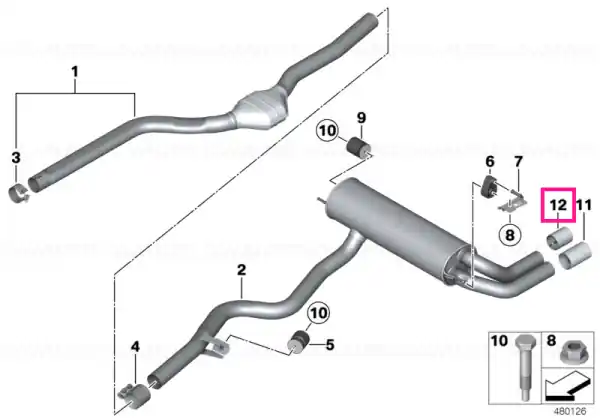 Expediere rapidă Ornament tub eșapament crom - BMW
