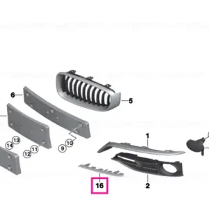 Air inlet finisher, right LUXURY - BMW Disponibil imediat