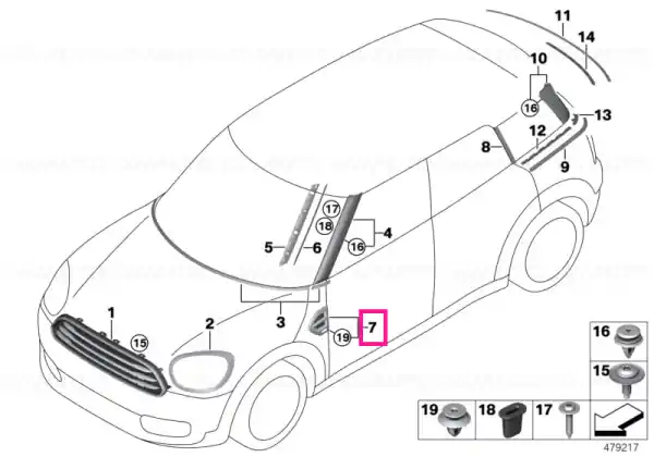 Nu rata Ornament semnalizare lateral dreapta CHROM - BMW - Mini