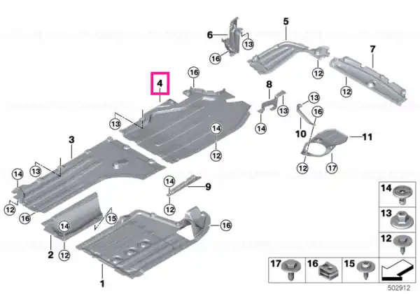 Undershield for tank, left - BMW Transport gratuit