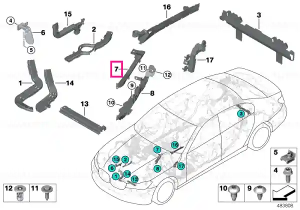 Garnitură cadru secție superioară stânga - BMW Reduceri