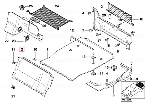 Doar azi Panel partition trunk left GRAPHIT - BMW