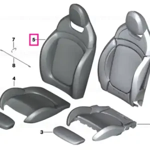 Expediere rapidă Capac piele spătar sport stânga BURGUNDY - BMW - Mini