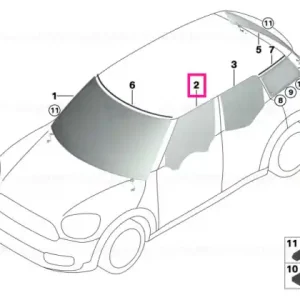 Reduceri Side window, door, left front - BMW - Mini
