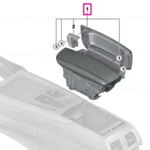 Armrest leather fr.centre w.dec.stit. SCHWARZ - BMW Livrare gratuită