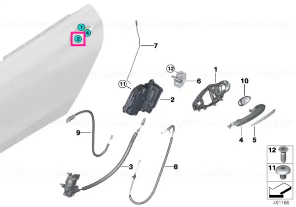Retur ușor System lock, rear right SCA - BMW