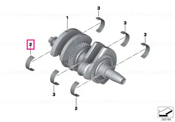 Bestseller Main bearing shell with groove/green - BMW Motorrad