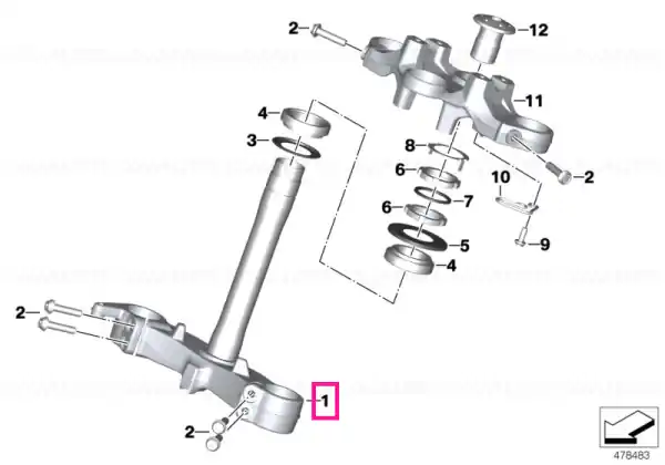 Lower fork cross brace - BMW Motorrad Popular