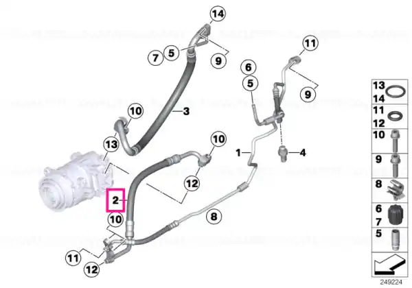 Preț mic Pressure hose, compressor-condenser R1234YF - BMW