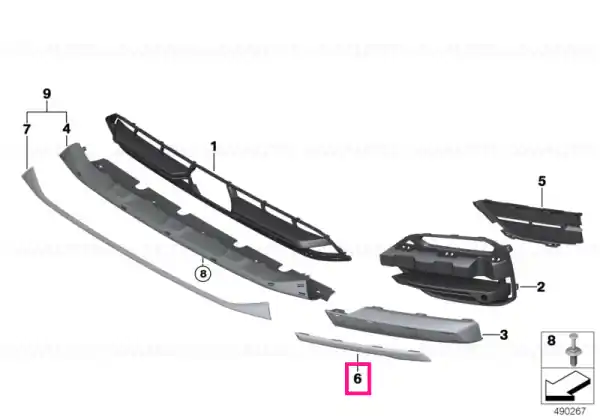 Chrome link, left LUXURY LINE - BMW Nu rata