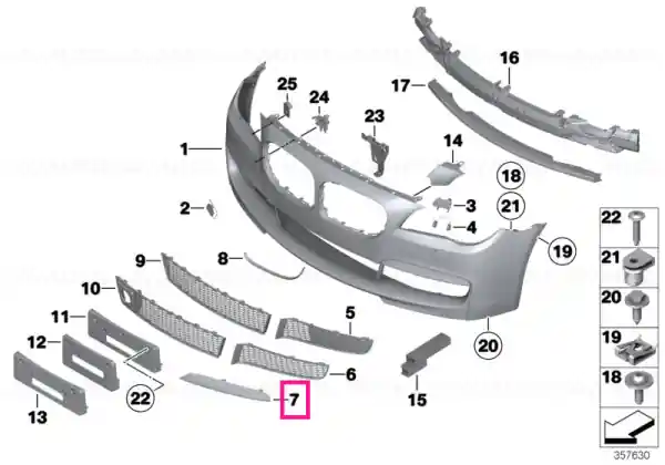 Ieftin Moulding front left M - CHROMDUNKEL - BMW