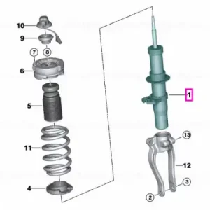 Amortizor suspensie, punte fata, dreapta, EDC - BMW Seria 5 F90 M5 Preț redus