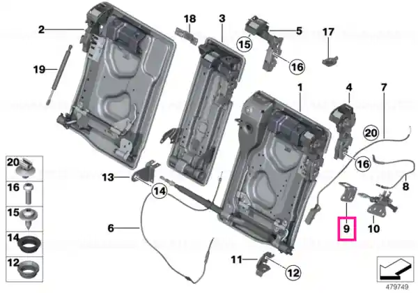 Clamă de fixare dreapta - BMW Vezi acum