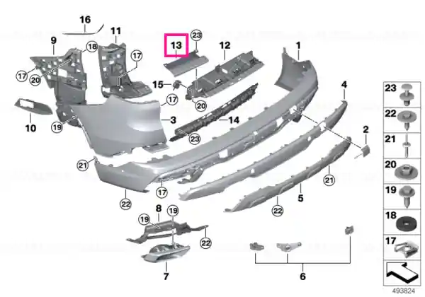 Expediere rapidă Suport bara spate stânga - BMW
