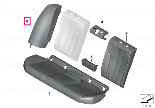 Chilipir Side finisher, leather, left LZFK SCHWARZ - BMW