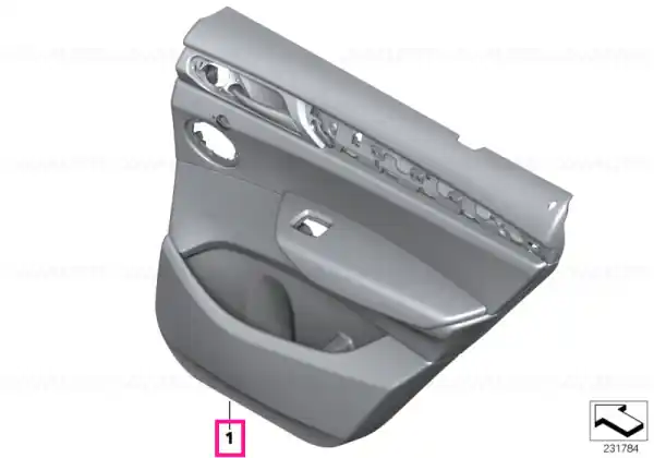 Door lining leather rear right BRAUN85 - BMW Lichidare de stoc