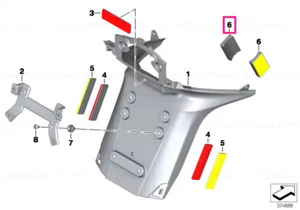Cumpără online Rear reflector yellow - BMW Motorrad