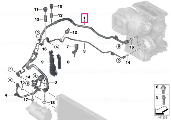 Livrare expres Suction pipe R1234YF - BMW