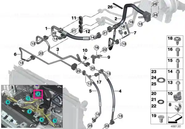 Pressure pipe, front R1234YF - BMW Mai ieftin