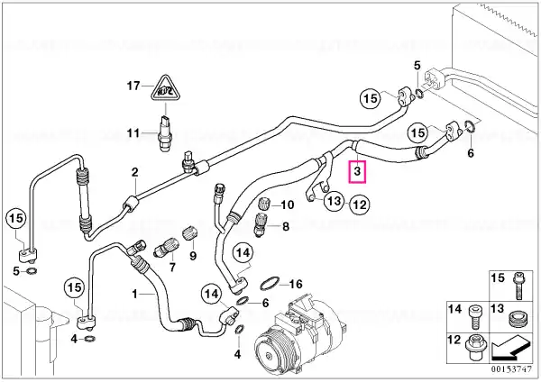 Plată securizată Conductă aspirație evaporator-compresor - BMW