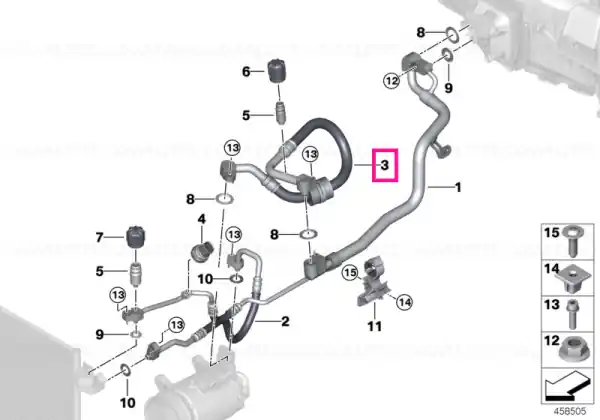 Cumpără online Conductă aspirație evaporator-compresor R1234YF - BMW