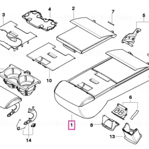 Armrest, rear, fabric ANTHRAZIT - BMW Chilipir