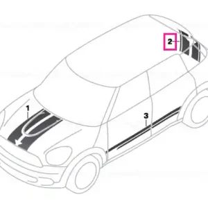 Set, trim strip, tailgate BLACK - BMW - Mini Cel mai bun preț