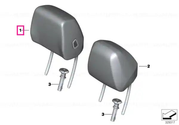 Headrest imitation leather SCHWARZ - BMW Retur ușor