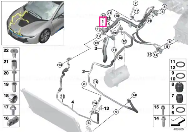 Plată securizată Refrigerant line IWT R1234YF - BMW
