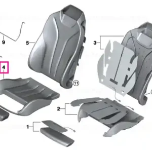 Acoperire scaun sport piele stânga COGNAC/BRAUN - BMW Cumpărături sigure