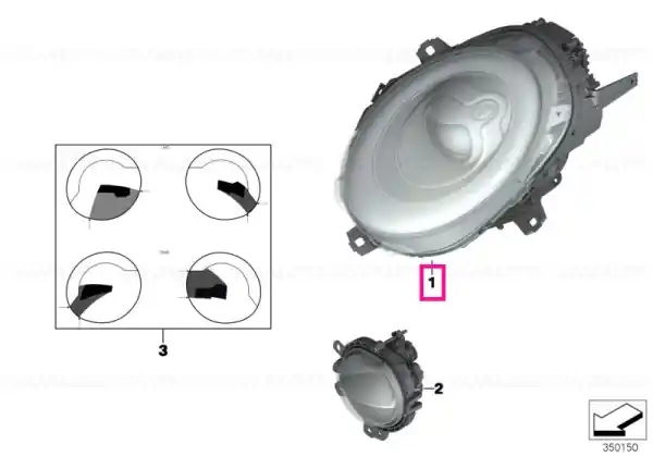 Left headlight, white turn indicator - BMW - Mini Cel mai bun preț