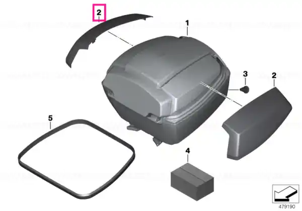 Transport gratuit Lid trim, left IONIC-SILVER - BMW Motorrad